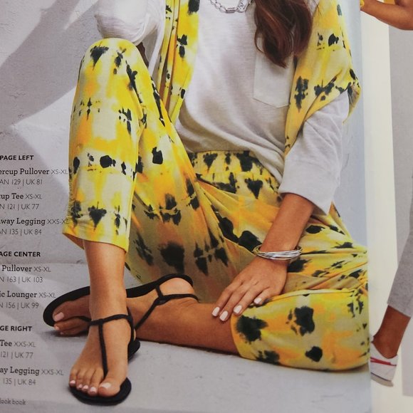 CAbi Atomic cropped jogger pant yellow black tie dye NWT Spring 2022 size S - Picture 2 of 6